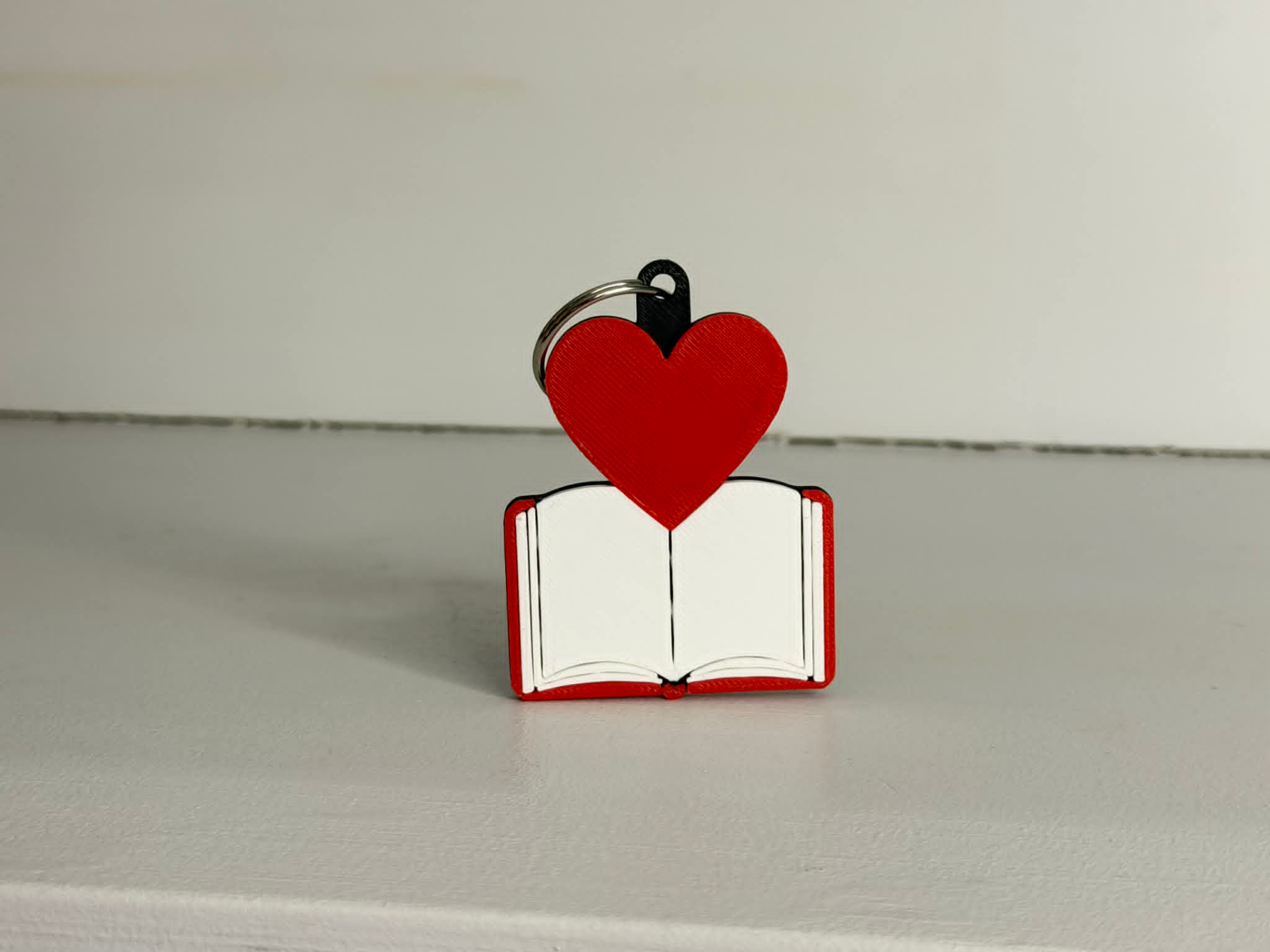 Keychain - Open Book with heart