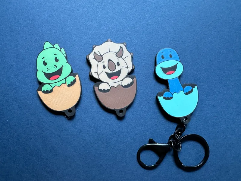 KEYCHAINS CUTE BABY DINOS  WITH COMMERCIAL LICENSE