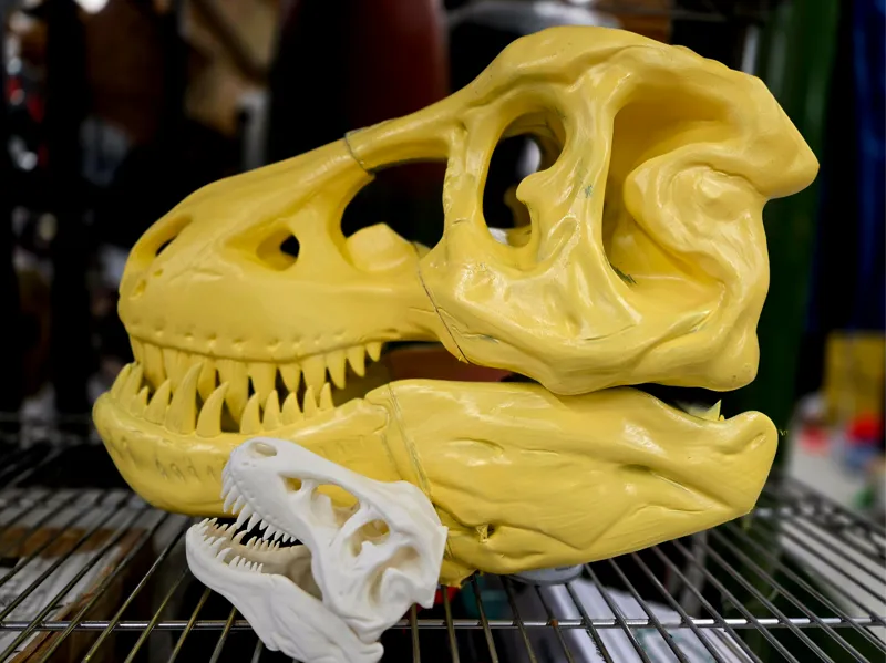 upscaled T-Rex Skull 600% larger cut and assembled
