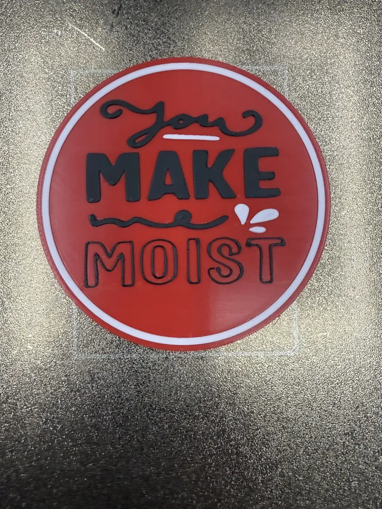 YOU MAKE ME MOIST DRINK COASTER - Free 3D Print Model - MakerWorld