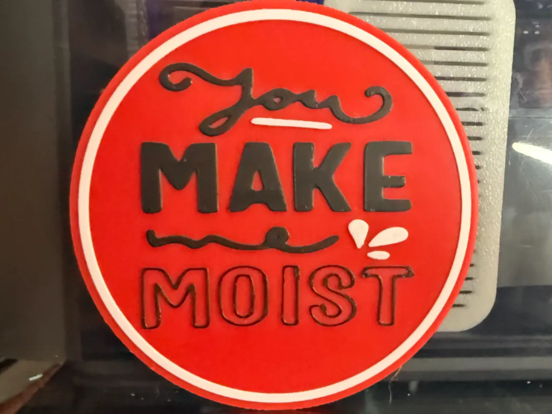 YOU MAKE ME MOIST DRINK COASTER - Free 3D Print Model - MakerWorld