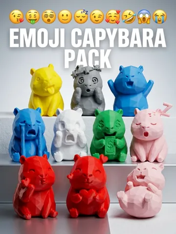 Tapa o cubierta: Cute Capybara Low-Poly Emoji - Collection 1 — vista de referencia 2