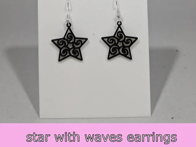 Star with waves earrings