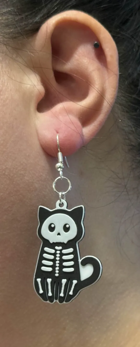 5 Designs - Cute & Spooky Halloween Cat Earrings view 4