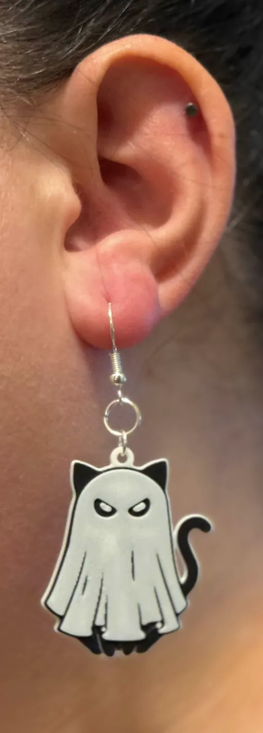 5 Designs - Cute & Spooky Halloween Cat Earrings view 3