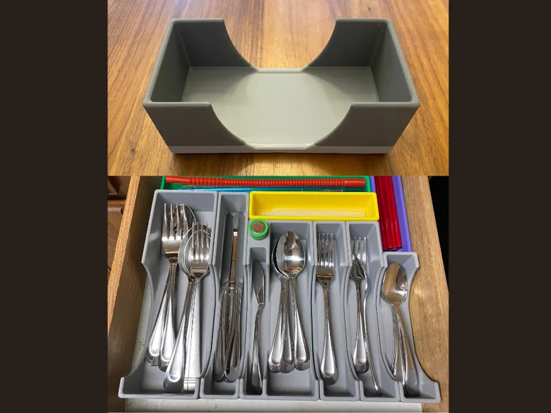 4x2x60mm Gridfinity Silverware Tray Smaller Hole