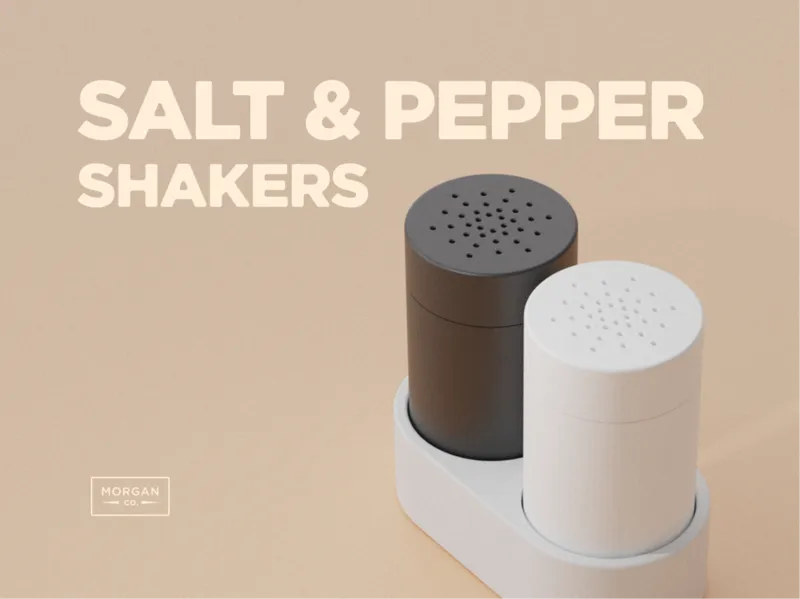 Salt and Pepper Shakers with Snap-close lids