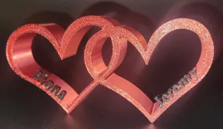 Doppelherz Deko zum Valentinstag personalisierbar