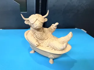 Chill Highland Cow in Bathtub