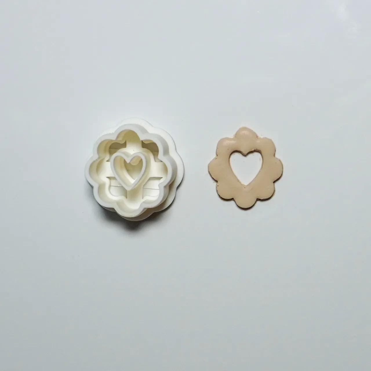 Heart Linzer Polymer Clay Cutter Earrings Necklace view 2
