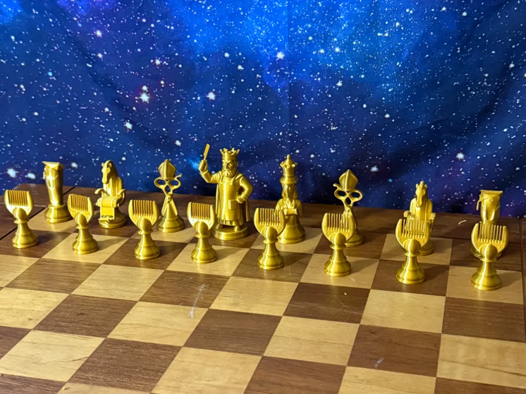 Jeu d'échecs sur le thème du coiffeur