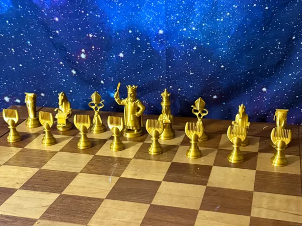 Jeu d'échecs sur le thème du coiffeur