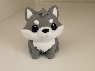 Cute Wolf Figurine, Multi-Color, Single Color