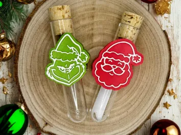 Reagenzglas Aufsatz Grinch & Santa