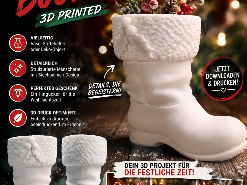 Jarrón decorativo: Holiday Boot Vase. Referencia del modelo original.