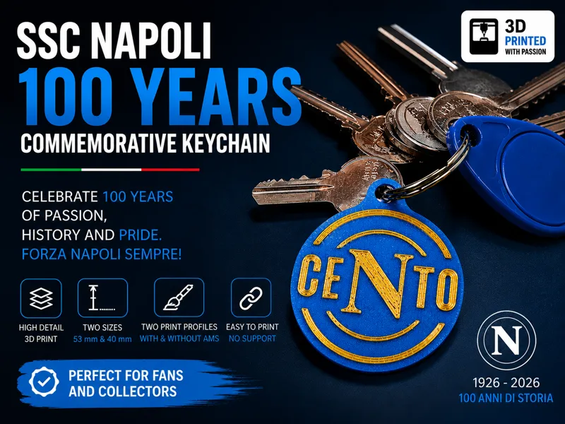 Napoli Cento anni Keychain (AMS and not-AMS)