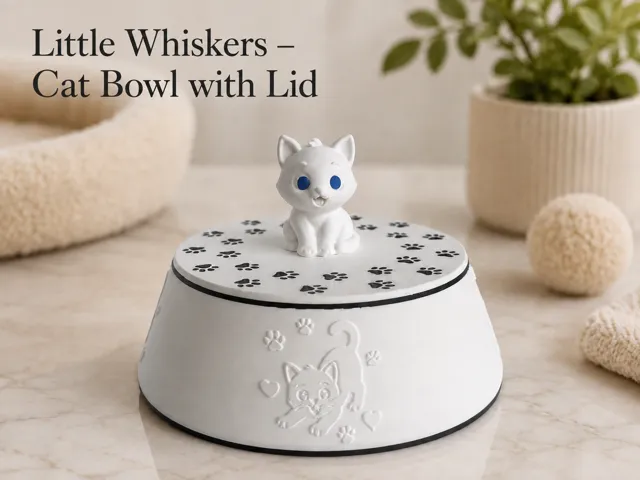Little Whiskers - Cat Bowl with Lid (small size)
