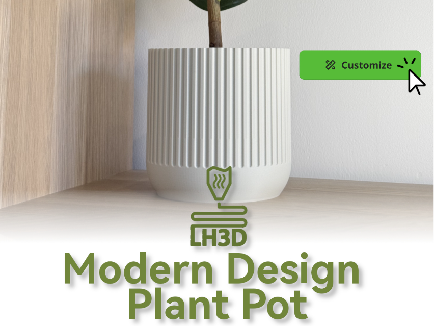 Parametric Modern Design Plant Pot - Customizable