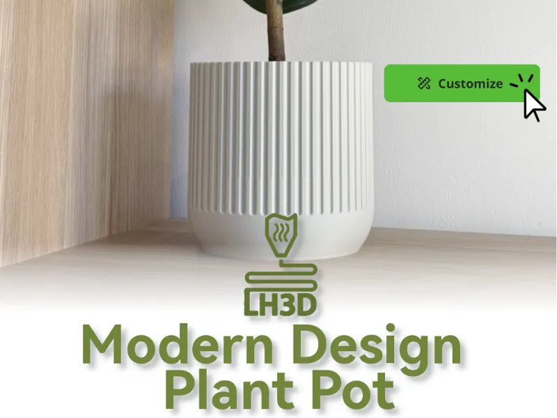 Parametric Modern Design Plant Pot - Customizable