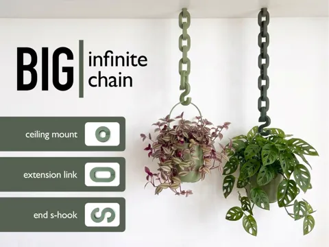 Letrero o emblema decorativo: BIG Infinite chain – Giant modular hanging chain — referencia de MakerWorld