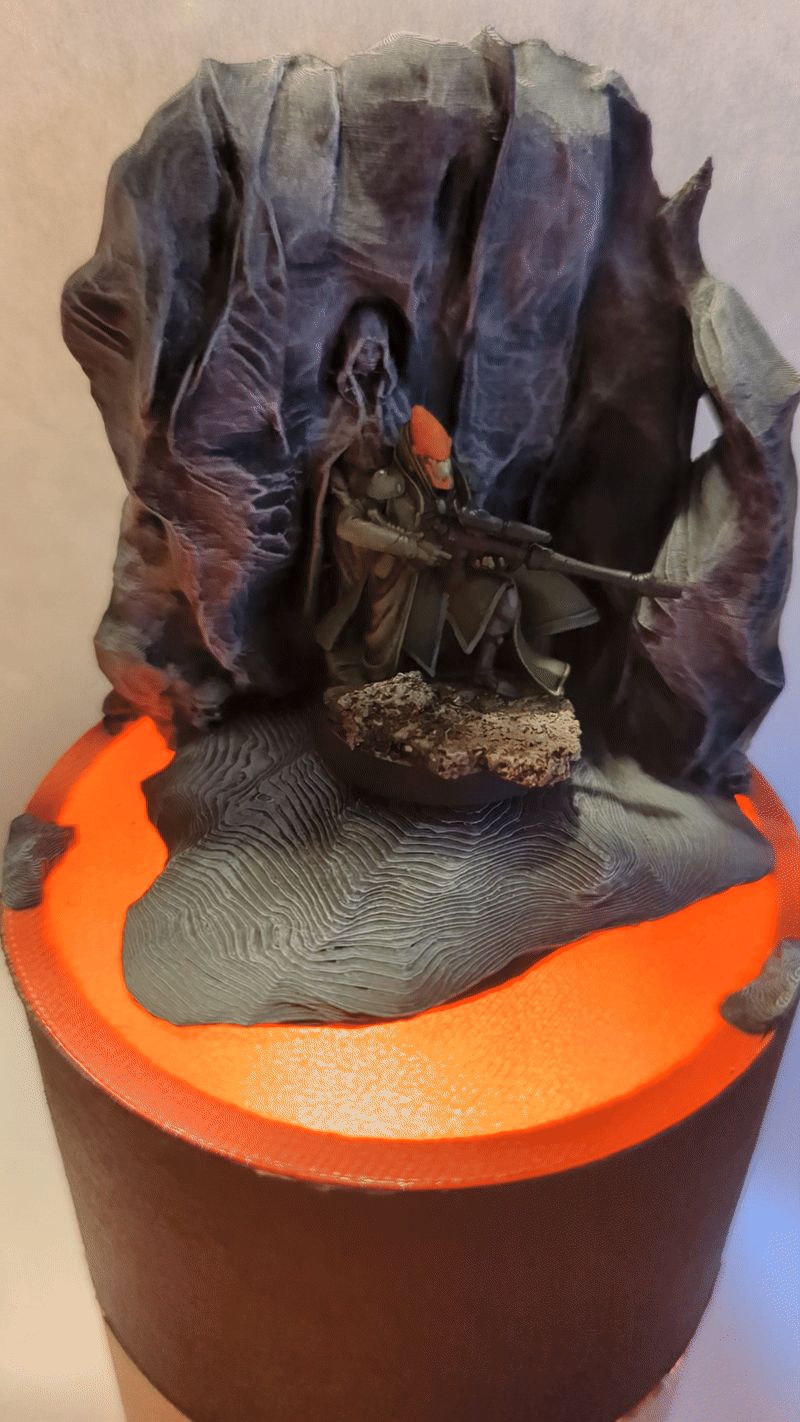 Cardboard Miniature Display Lava with LED
