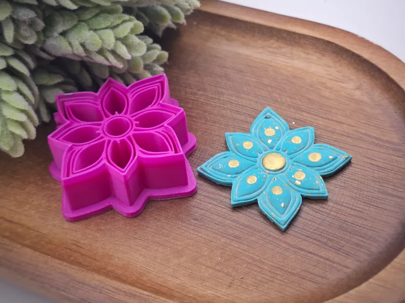 Floral Mandala Polymer Clay Cutter