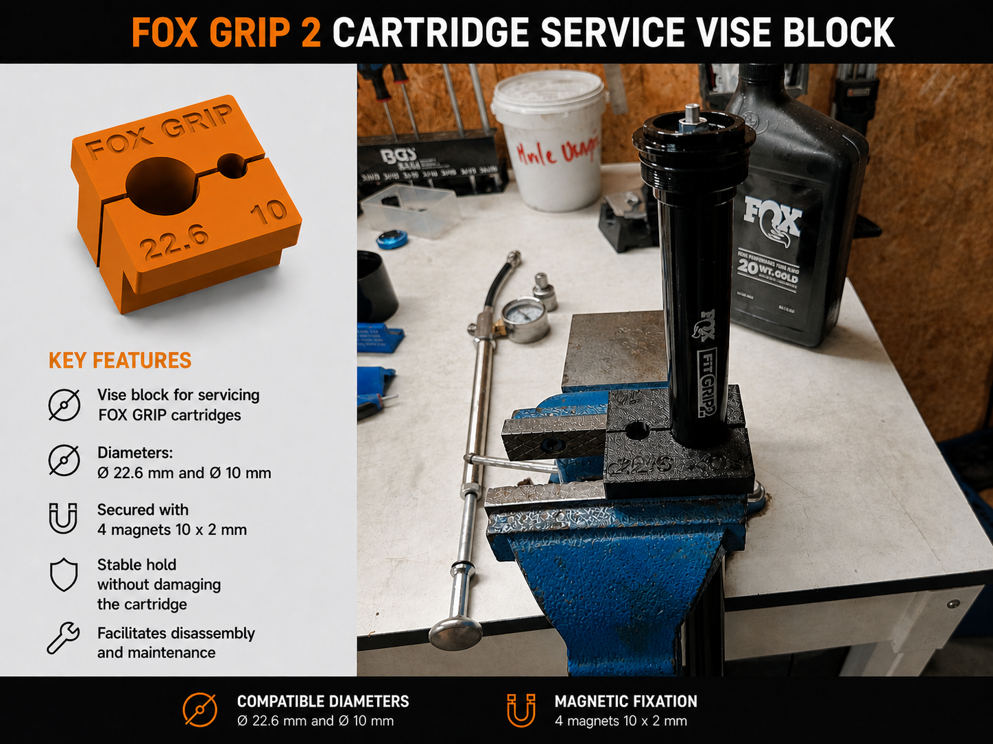 Fox Grip 2 cartridge vice jaws 803-01-324 MTB