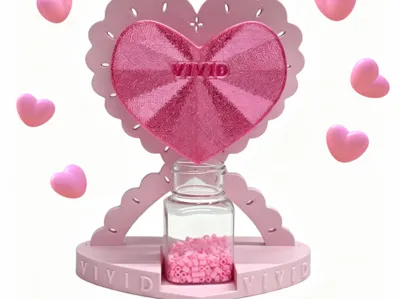 vivid heart-shaped bead funnel, 2 uses, for 30ml/50ml small square bottles