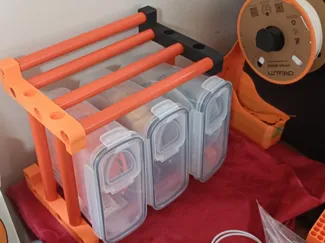 Cereal box filament storage rack