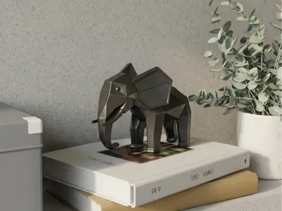 Deco Low Poly Elephant | Geometric Sculpture Decor