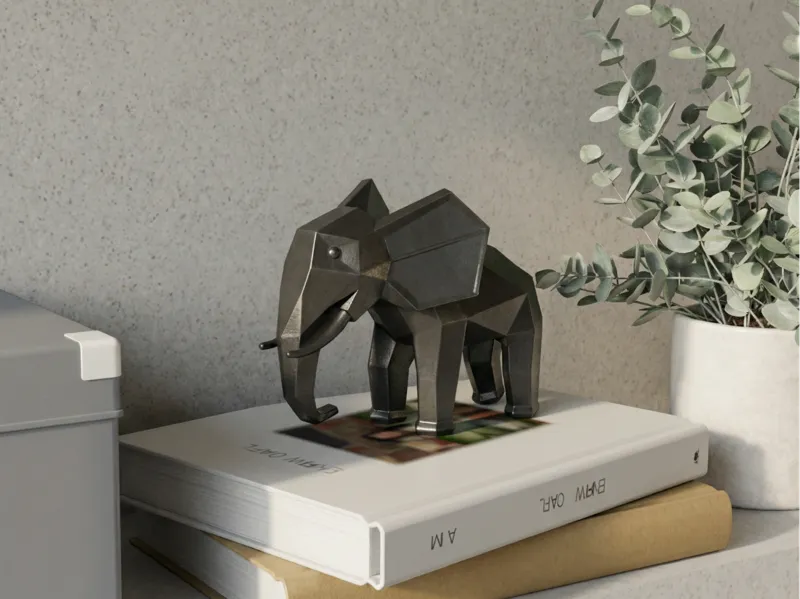 Deco Low Poly Elephant | Geometric Sculpture Decor