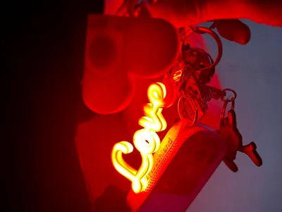 Cute LOVE Keychain with Heart Charm