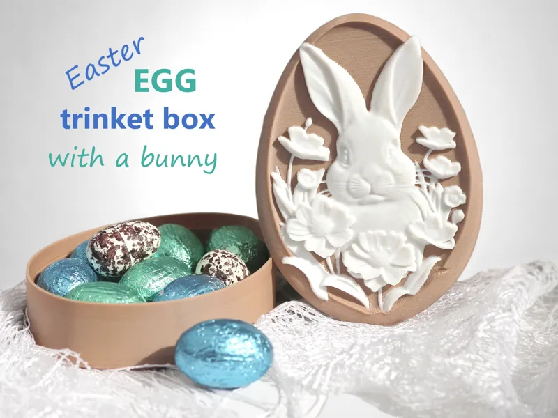 Easter Egg Bunny Trinket Box