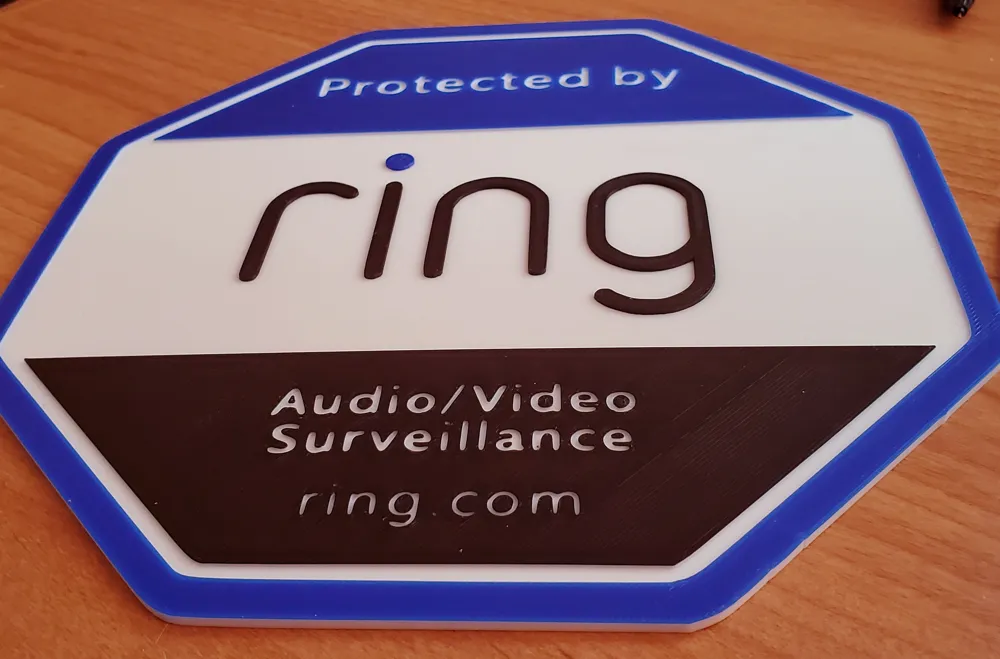 Ring Rode Sign Ring Security Signs - Two sizes - Free 3D Print Model - MakerWorld
