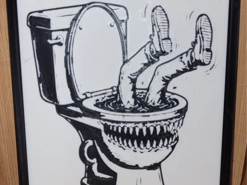 WC Schild - hungry toilet