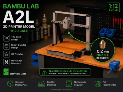 1:12 Bambulab A2L printer