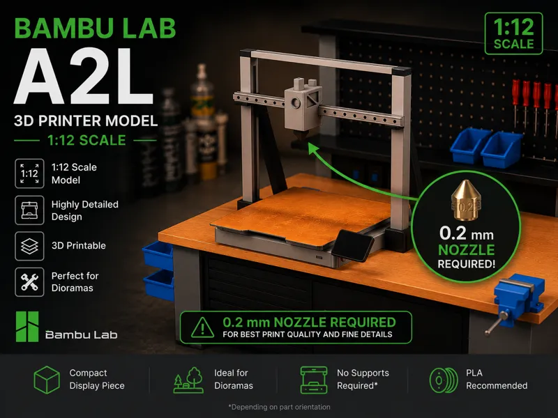 1:12 Bambulab A2L printer