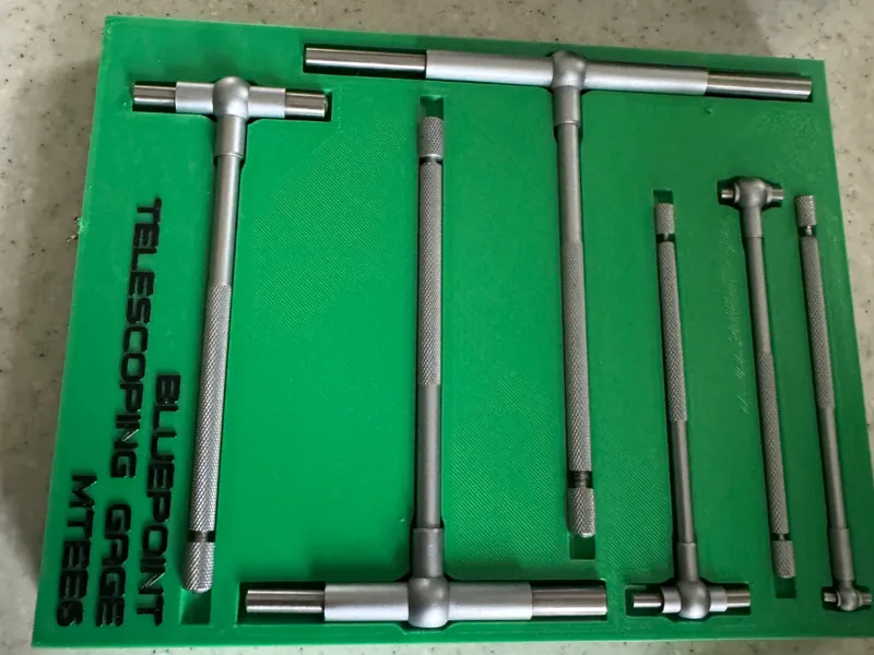 Bluepoint Telescoping Gage Set Organizer MTEE6