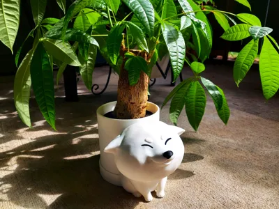 Happy Cartoon Shiba Inu Planter Pot Doge Puppy Dog