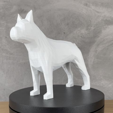 Boston Terrier Low Poly