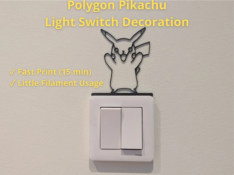 Pikachu Polygon Wall Switch Decoration