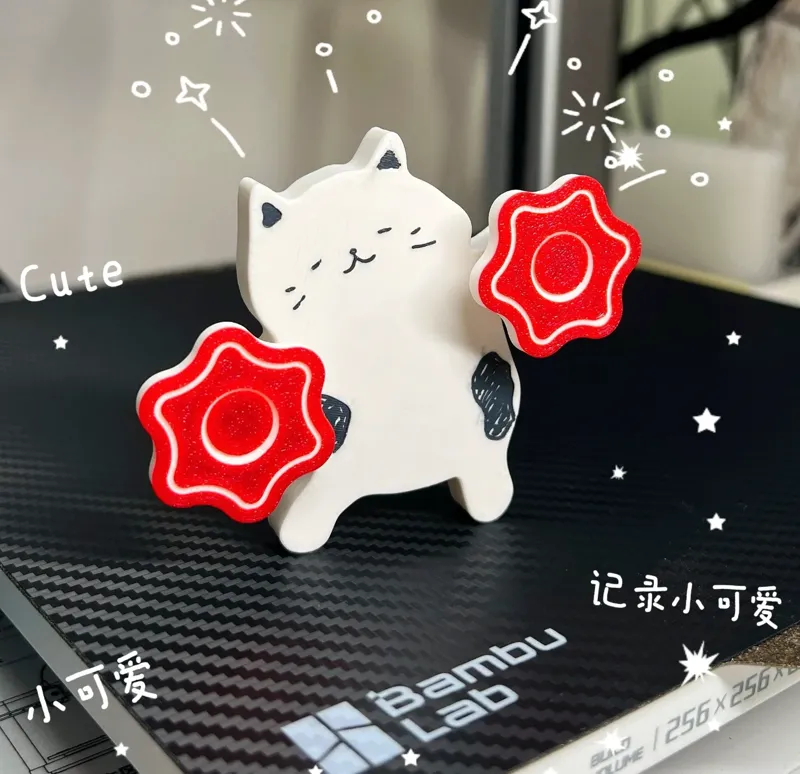 二人转猫咪冰箱贴、钥匙扣（央视春晚同款，无需支撑，单盘快速打印）