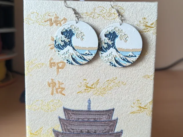 Hokusai Great Wave Earrings/ Pendant