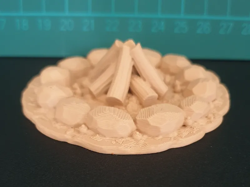 Miniature Campfire Terrain - Logs & Stones