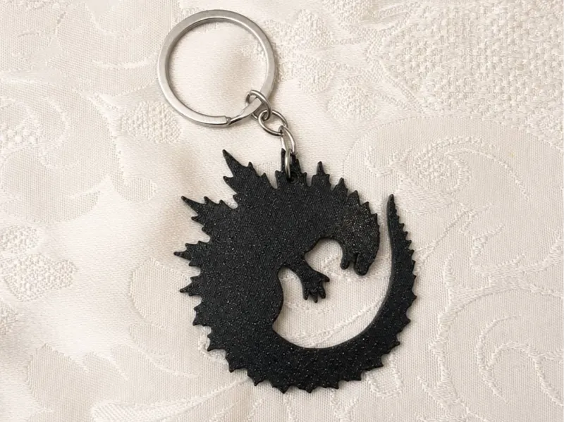 Godzilla keychain