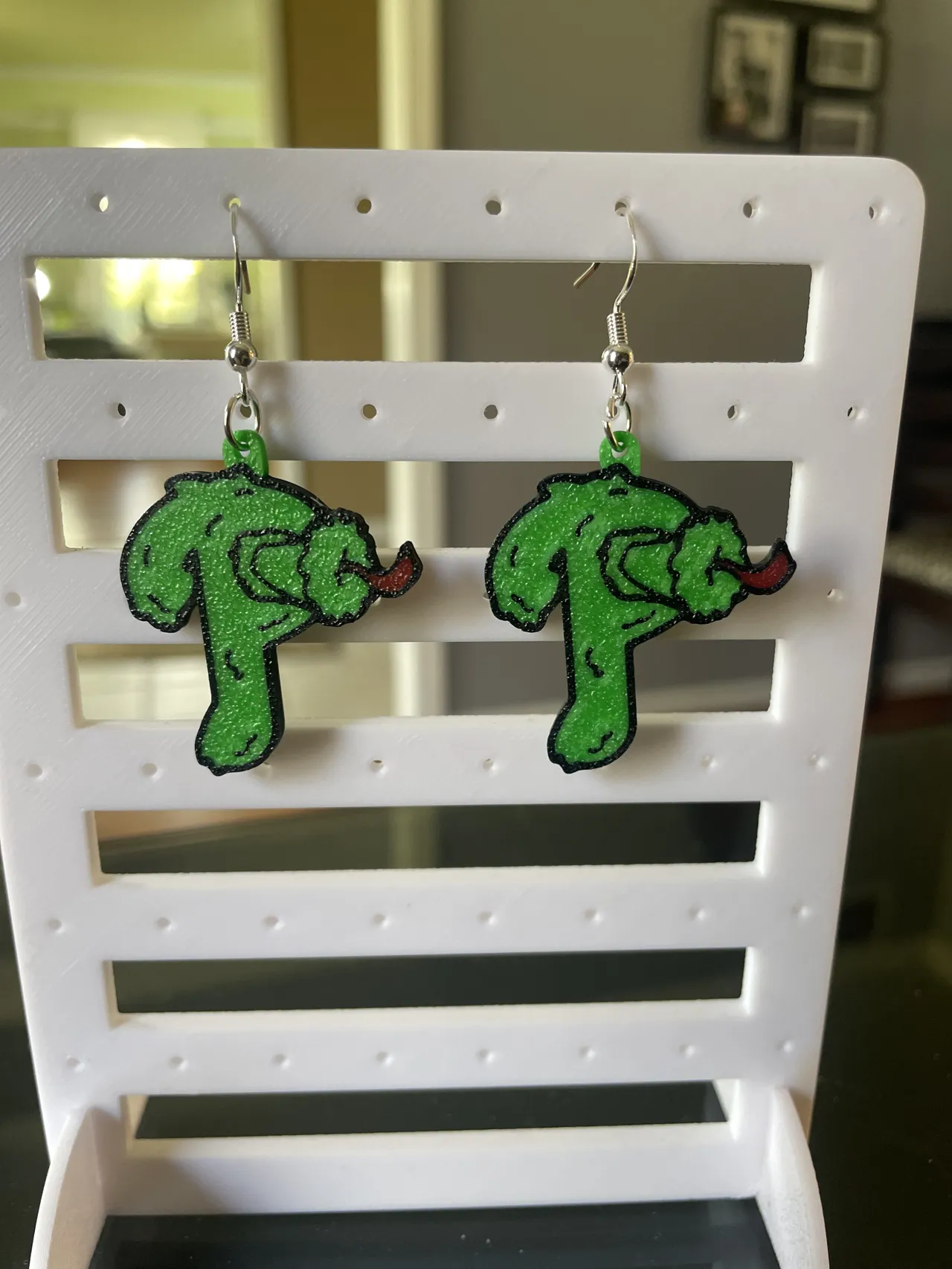 Philadelphia Phillies Phanatic inspired Earrings. view 2