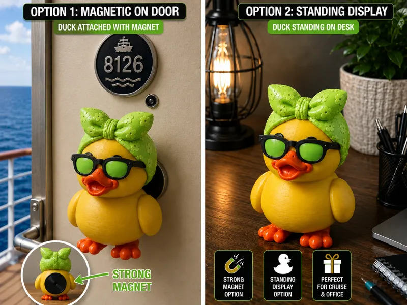 Lime Splash Cruise Duck - Magnetic & Desk Display