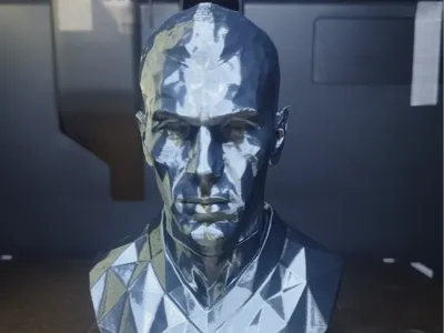Bust Zidane Modern Art - Low Poly Tribute