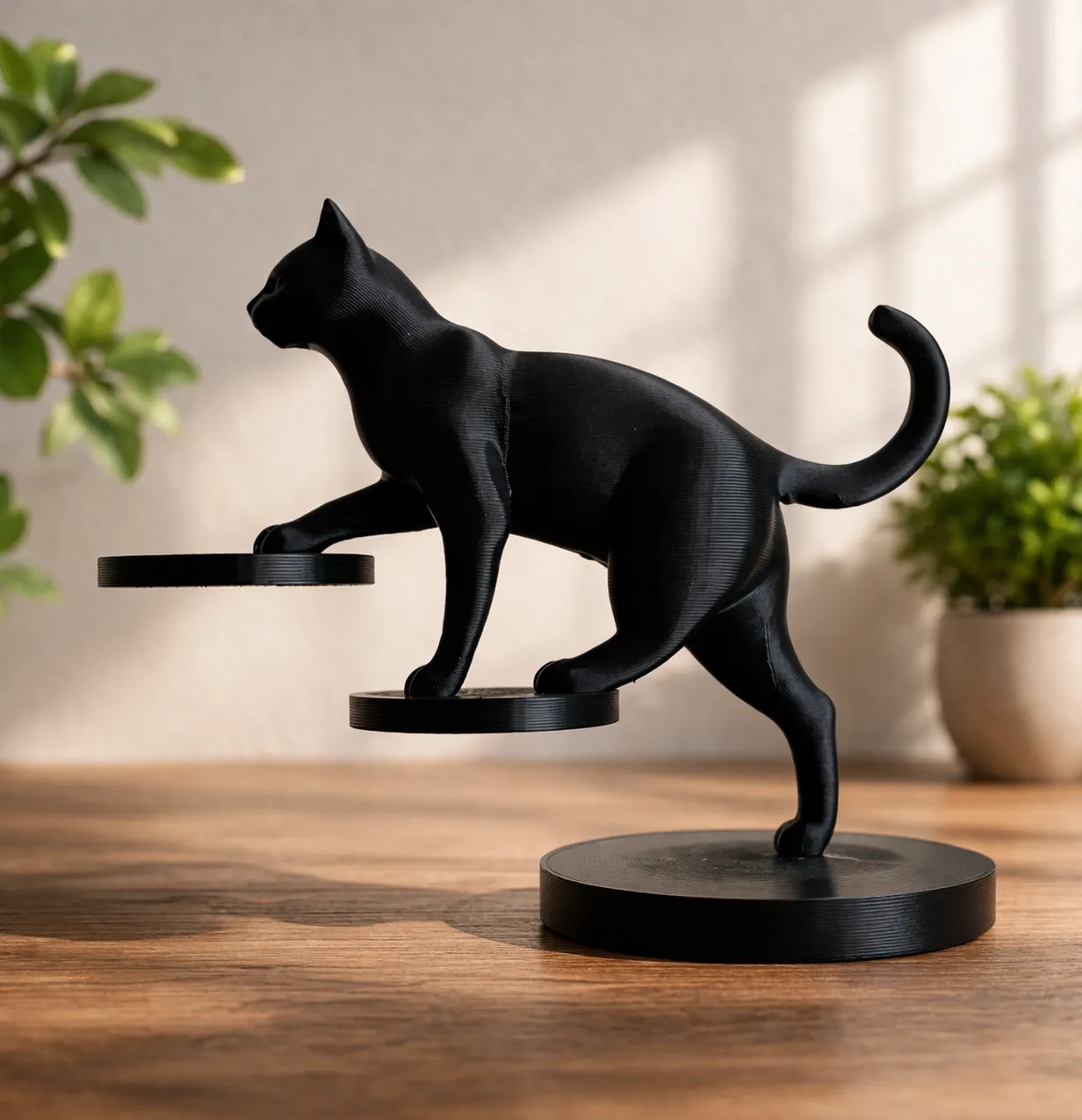 Balancing Cat Sculpture view 3