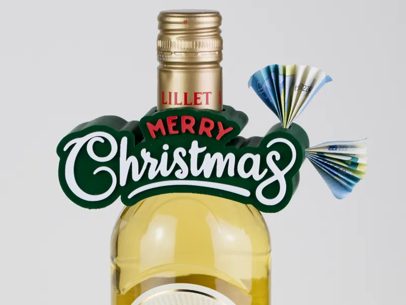 Geldgeschenk Flaschendeko Weihnachten